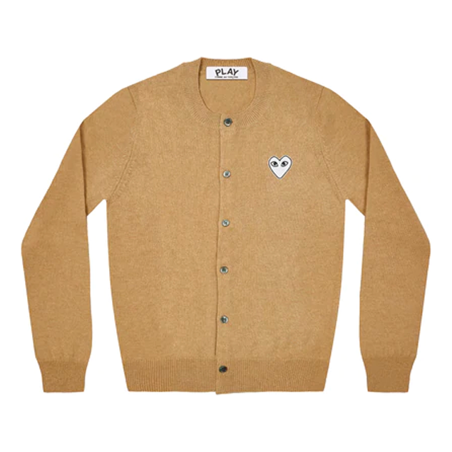 Пуловер Comme des Garçons COMME des GARCONS PLAY Women's Cardigan with White Emblem Бежово | AZ-N065-051-2
