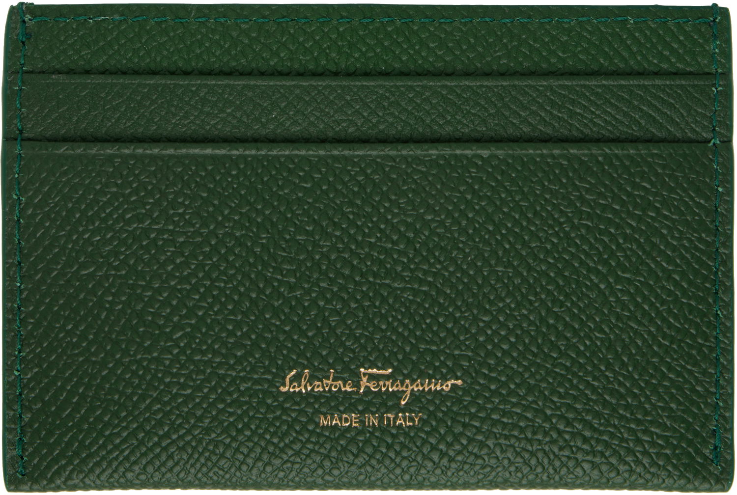 Портфейл FERRAGAMO Salvatore Ferragamo Gancini Card Holder Зелено | 779141, 1