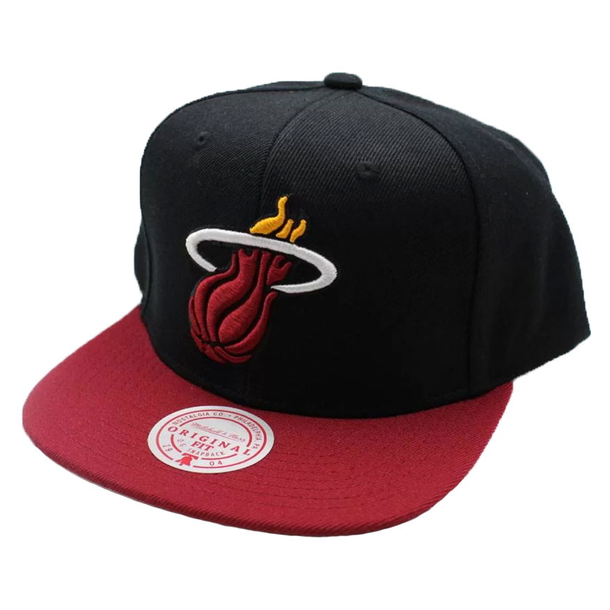 Шапка с козирка Mitchell & Ness NBA Team 2 Tone 2.0 Snapback Miami Heat Черно | HHSS3264-MHEYYPPPBKRD, 0