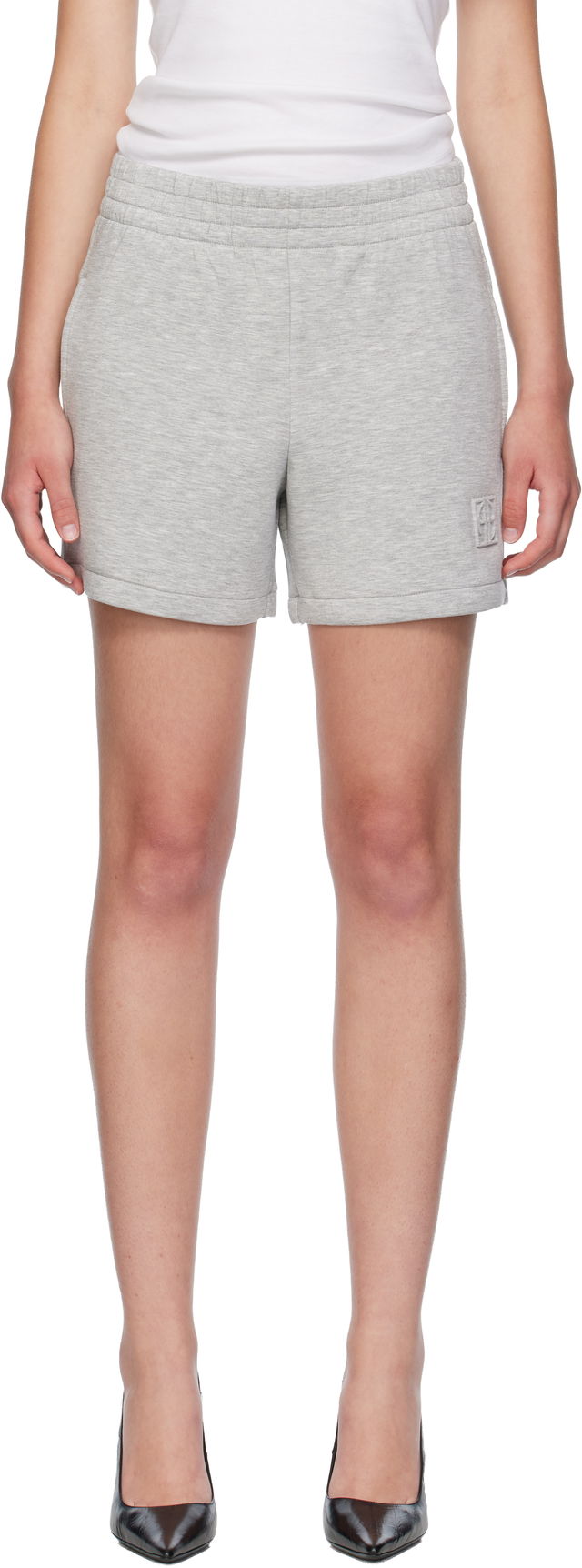 ANINE BING Kam Framed Monogram Shorts