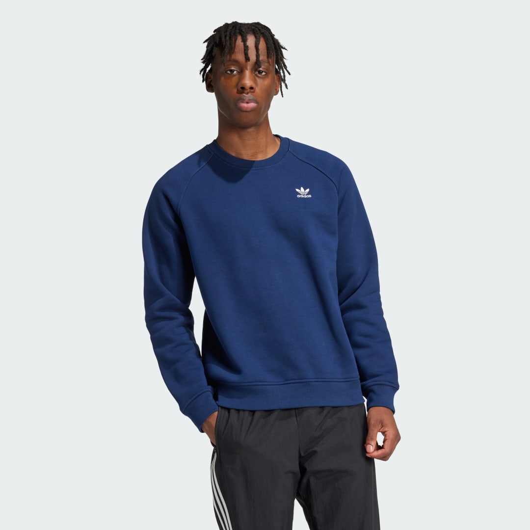 Суитчър adidas Performance Trefoil Essentials Crew Sweatshirt Синьо | IY4935, 0