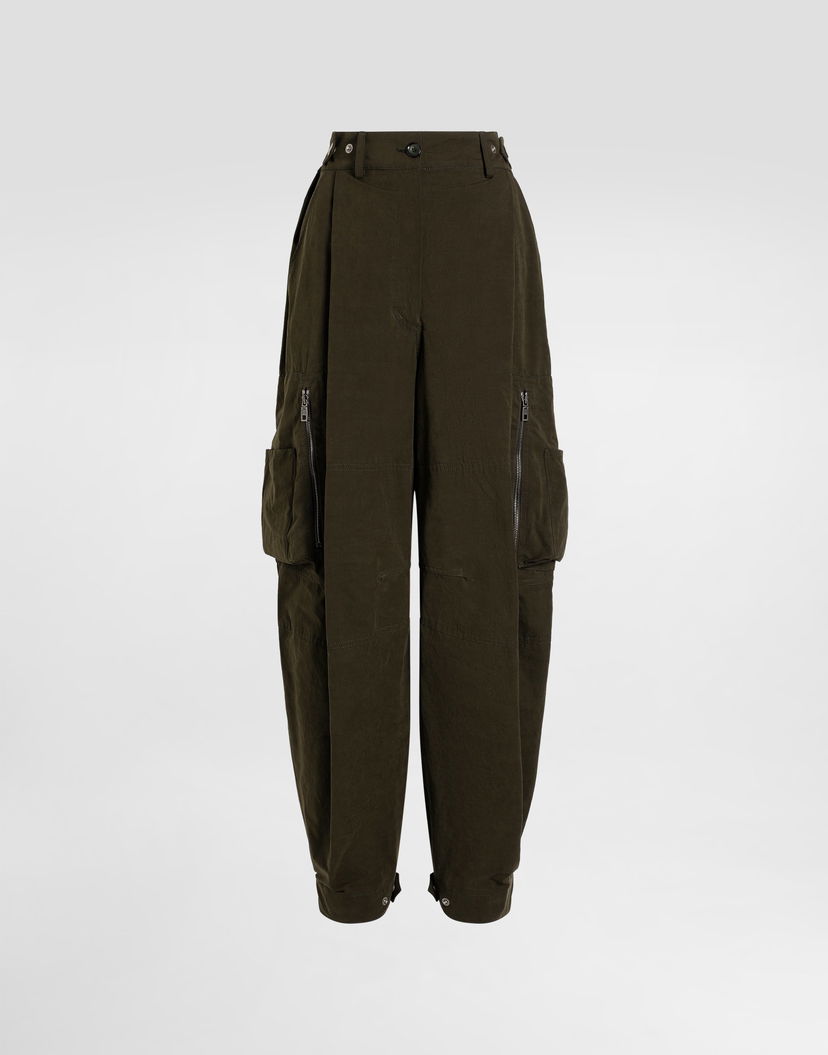 Карго панталони Dolce & Gabbana Dolce & Gabbana Waxed Faille Cargo Pants Зелено | FTDF3THUMS8M4001