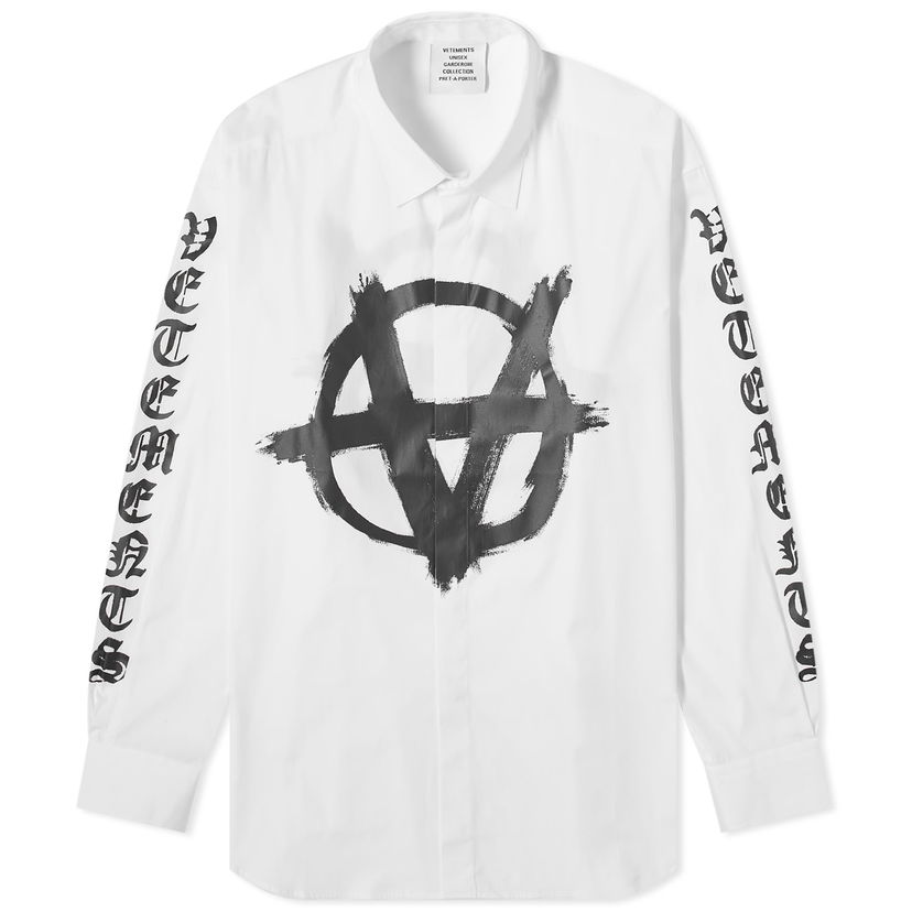 Риза VETEMENTS Double Anarchy Shirt Бяло | UE64SH190W