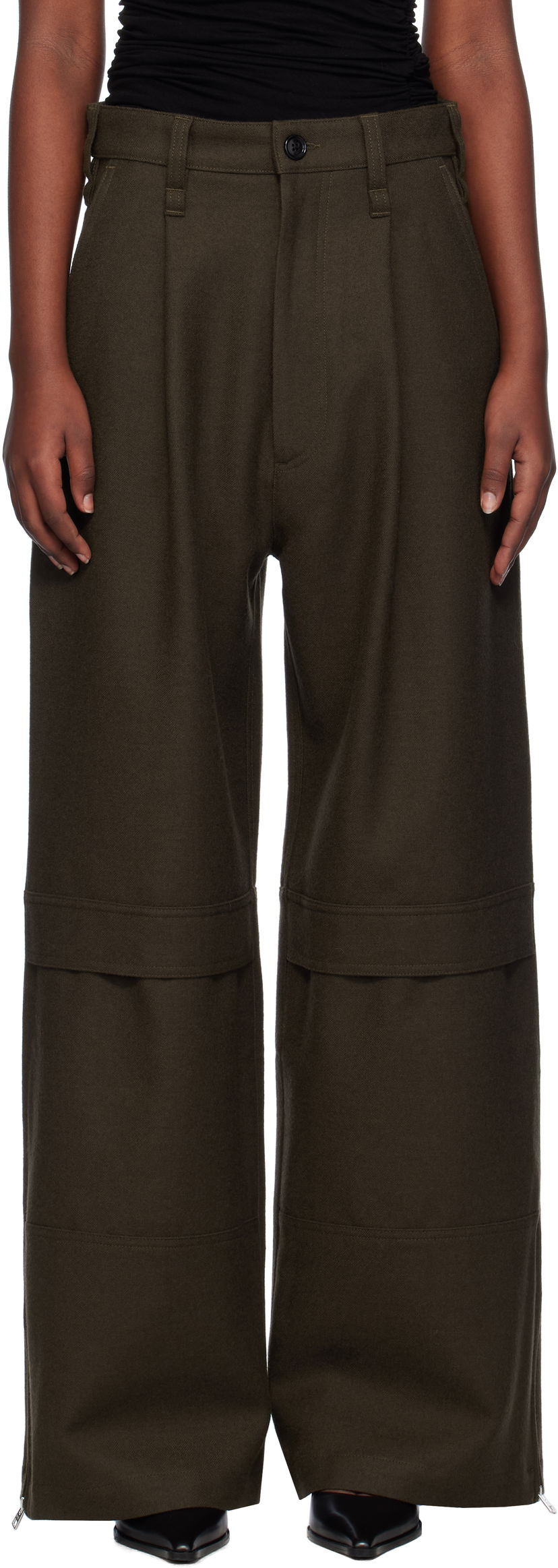 Карго панталони AMI Cargo Trousers Зелено | FTR305.WV0018