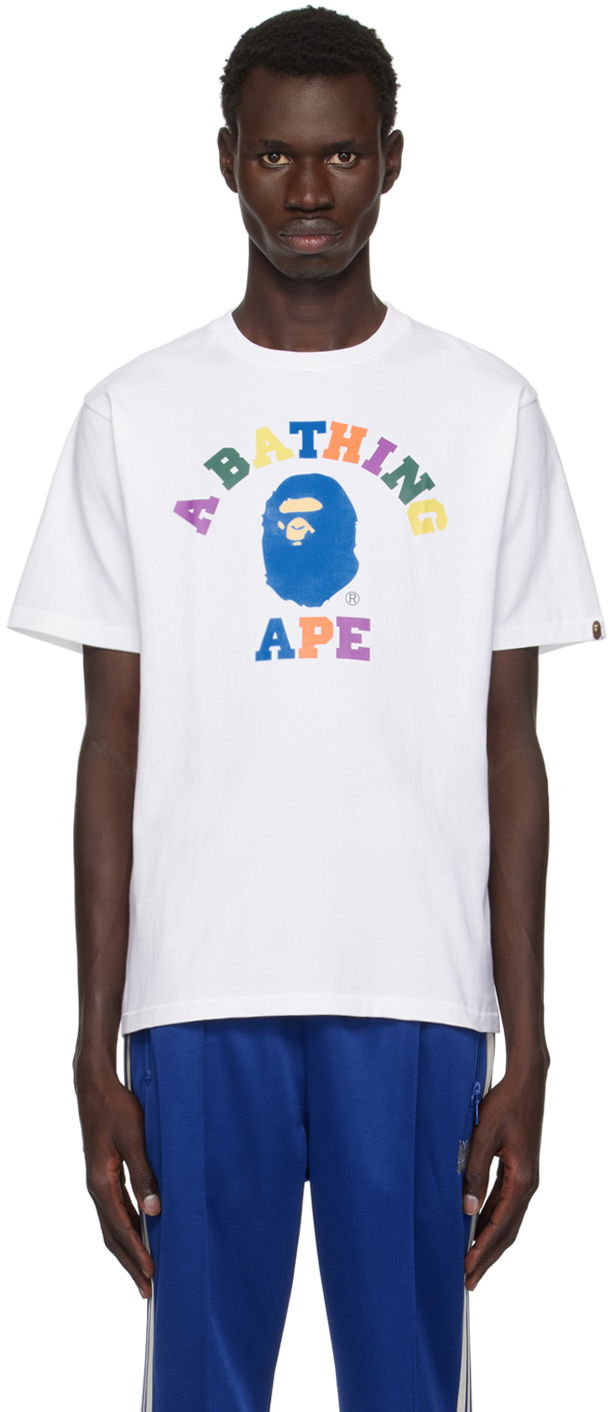 Тениска BAPE College T-shirt Бяло | 001TEK301014M, 0