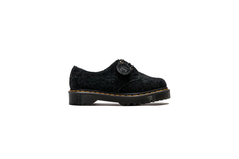 Кецове и обувки Dr. Martens Hairy Suede Platform Derby Shoe 1461 Bex Черно | 30596001
