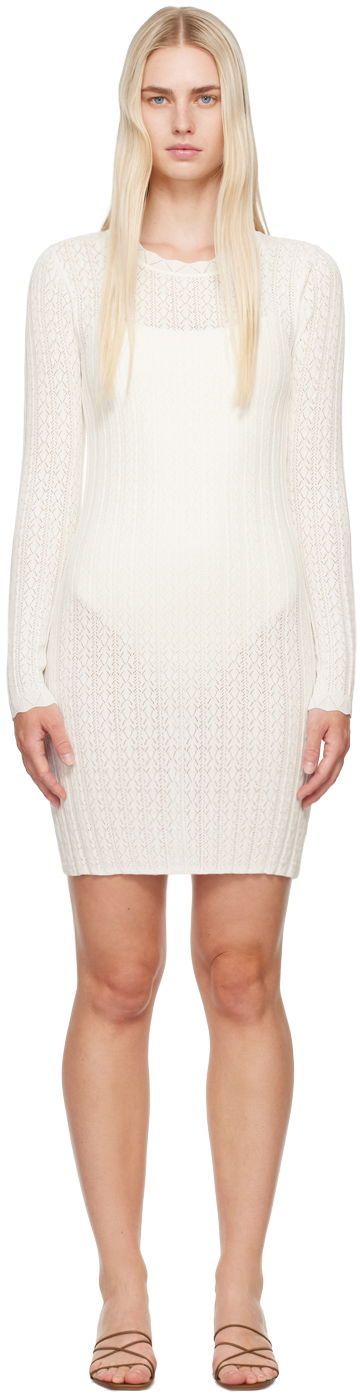 Pокля Loulou de Saison Loulou de Saison Senty Knit Mini Dress Бяло | SENTY, 0