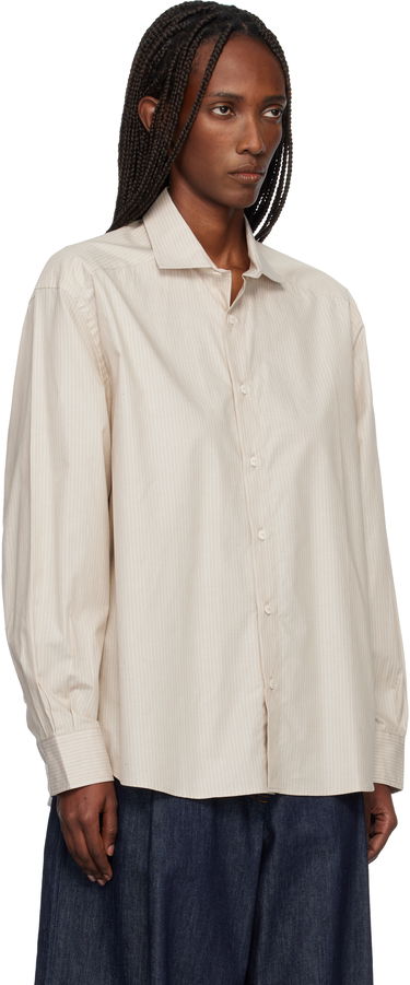 Риза Baserange Claude Striped Long Sleeve Button-Up Shirt Бежово | TSCL-PO-SP26, 1