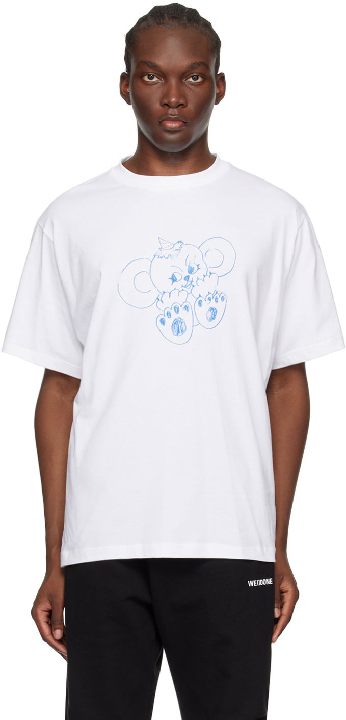 Тениска We11done Monster Print T-Shirt Бяло | WD-TT2-24-790-U-IV, 0