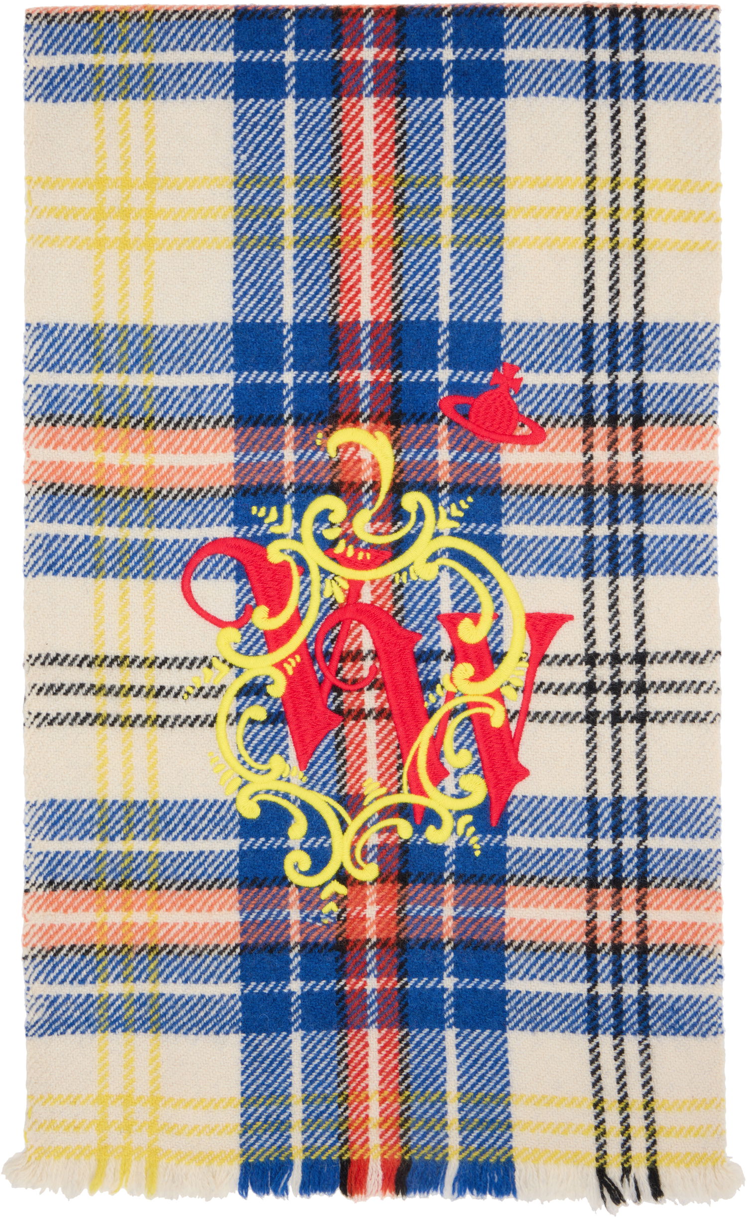 Шал Vivienne Westwood Plaid Yak Scarf with Embroidered Monogram Многоцветен | 8103013G-W01AP-, 0