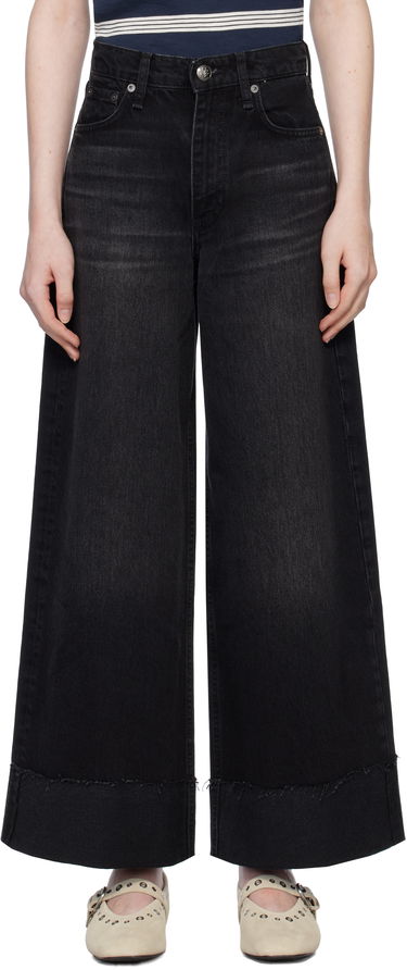 Дънки rag & bone Sofie Ankle Wide Leg Jeans Черно | WDD24H2993RGBL, 0