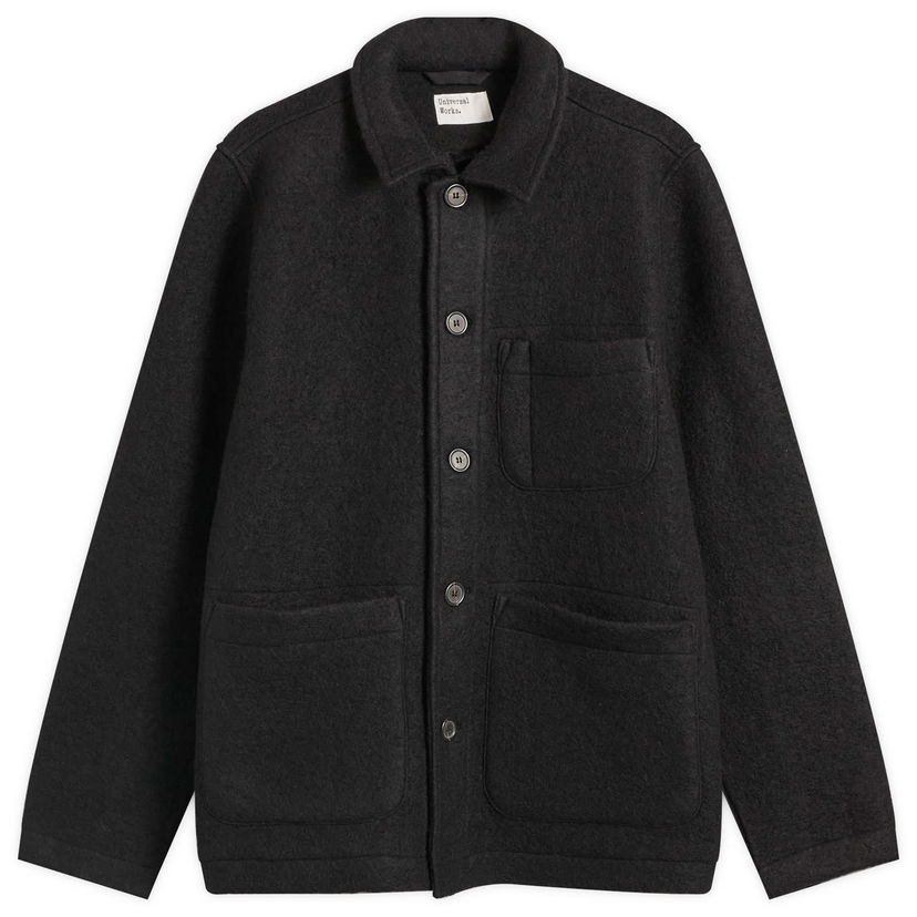 Яке Universal Works Wool Fleece Field Jacket, Size Small Черно | 00017-BLK