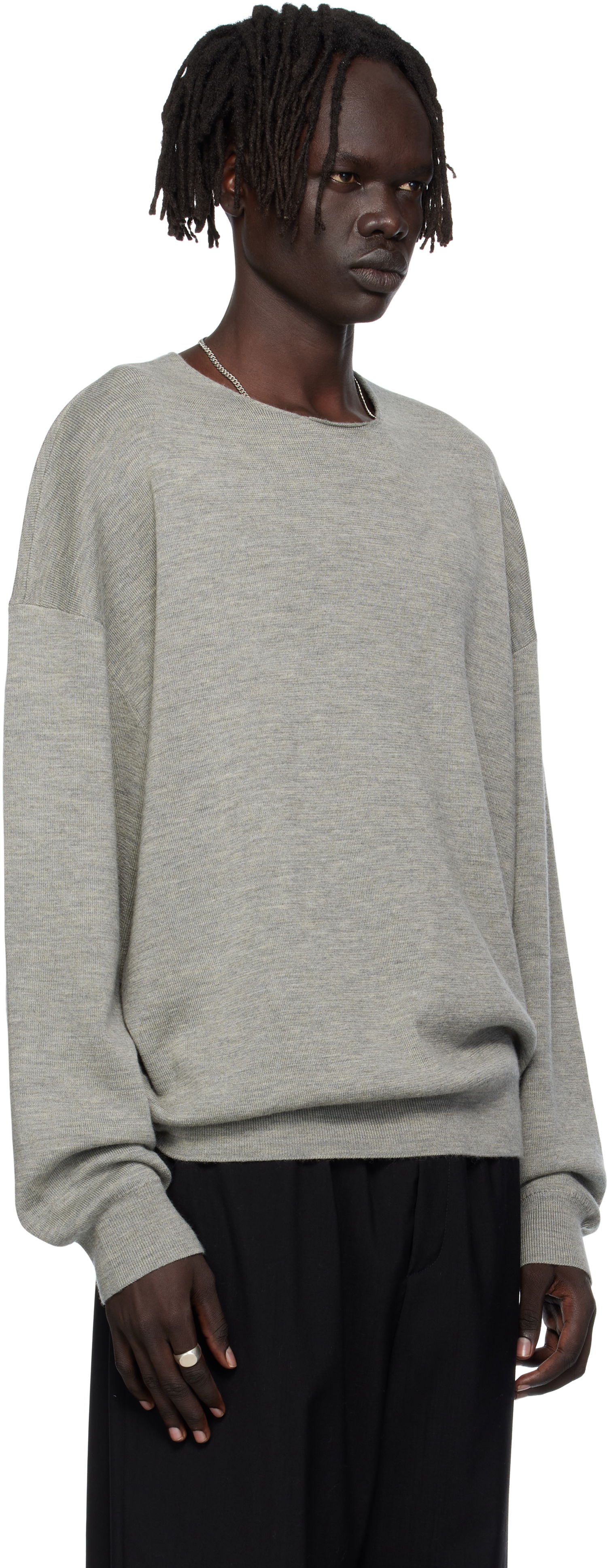 Пуловер Fear of God Fear of God ESSENTIALS Long Sleeve Crewneck Sweater Сиво | 192SP256495F, 1