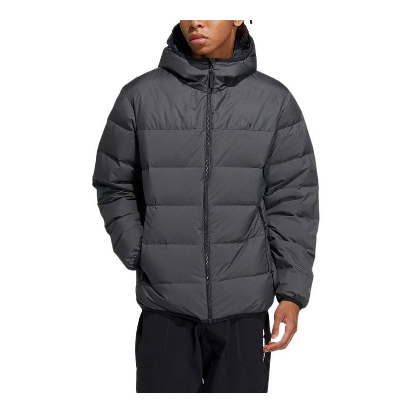 Пухо яке adidas Originals Hooded Puffer Jacket Сиво | HZ2594