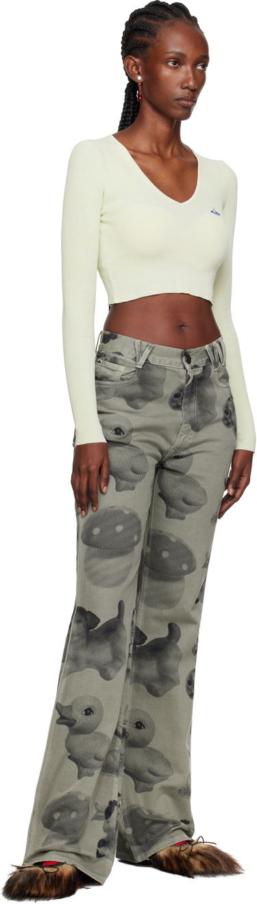 Пуловер Vivienne Westwood Vivienne Westwood Bea Cropped V-Neck Sweater Зелено | 1803004W-Y003K-, 3
