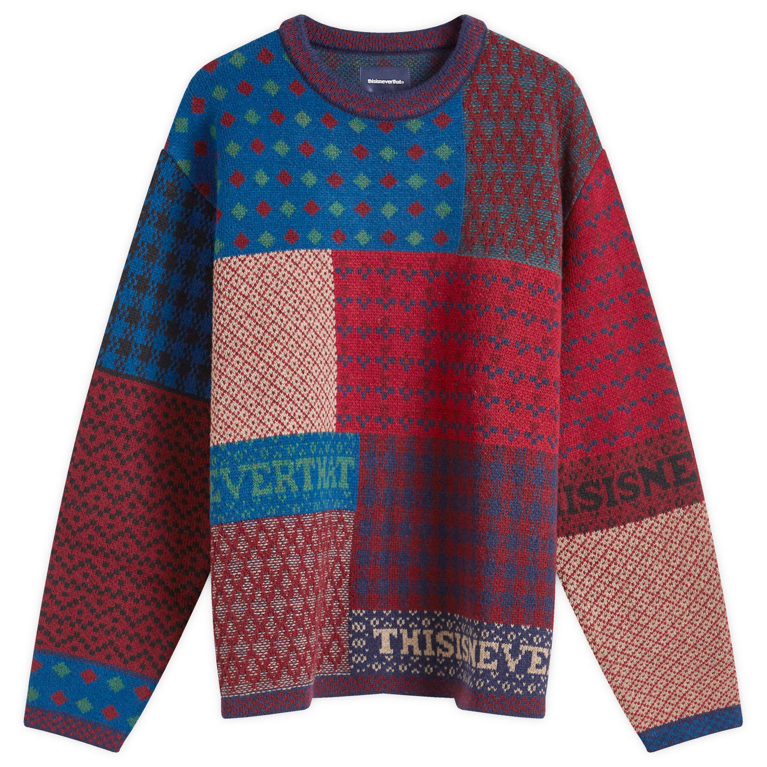 Пуловер thisisneverthat Patchwork Crew Knit Многоцветен | TN243KKNPK06-MUL, 0