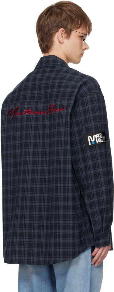 Риза Martine Rose Martine Rose Wallet Check Shirt Тъмно синьо | 477WS32527, 2