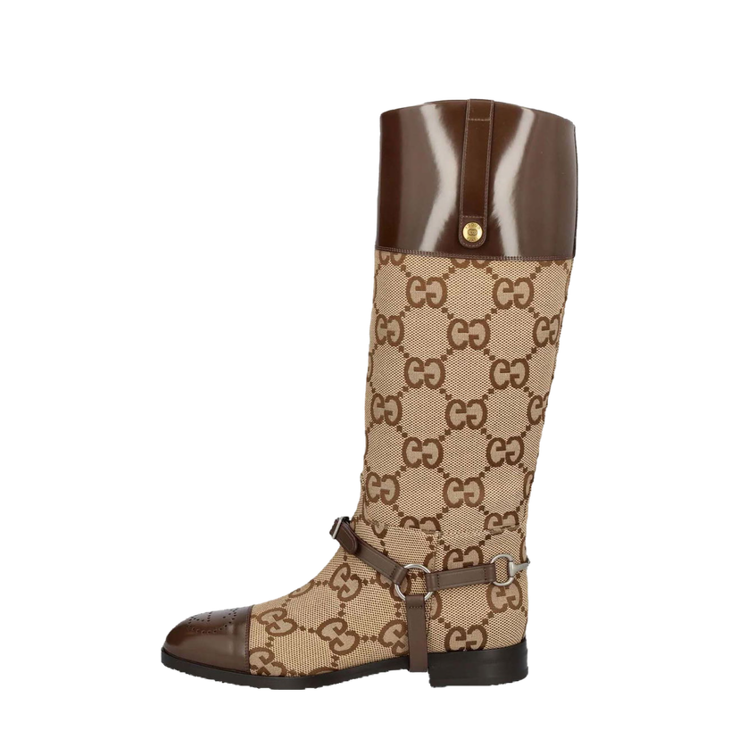 Кецове и обувки Gucci Round Toe Knee-High Boots Кафяво | 674673 UK050 2597