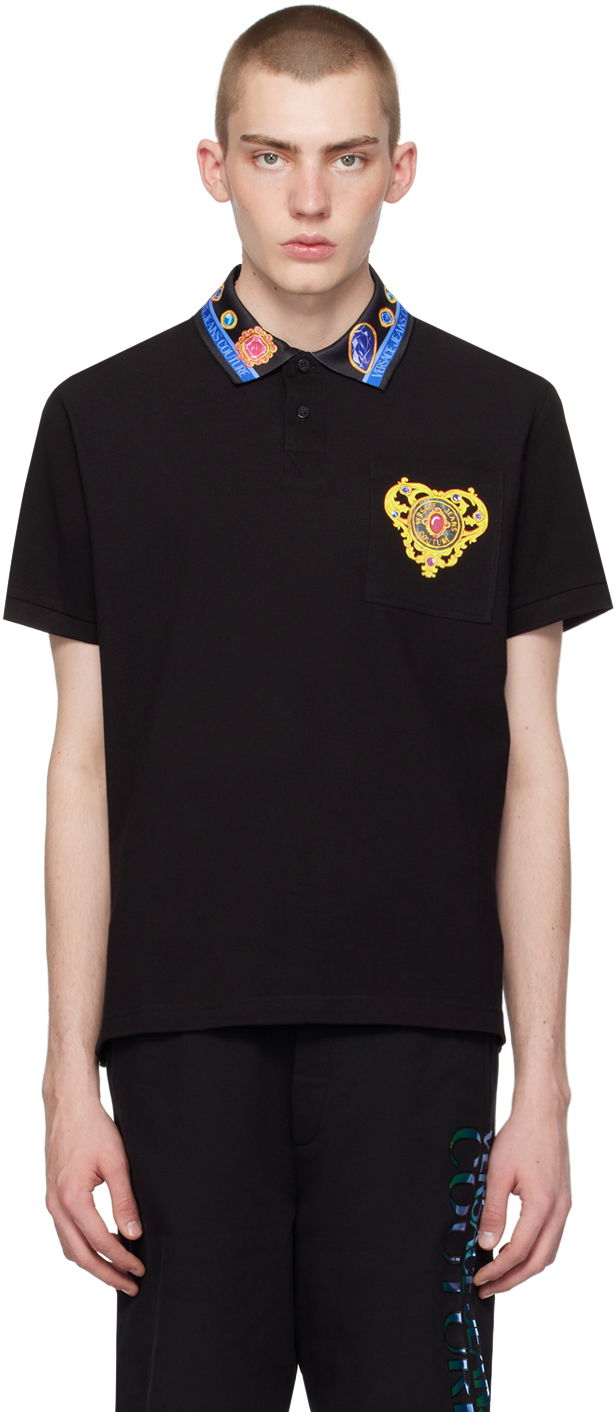 Риза Versace Jeans Couture Black Heart Couture Polo Черно | E76GAGT11_ECJ01T