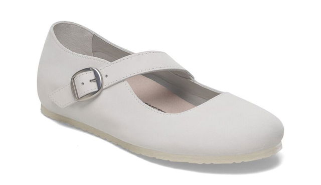 Tracy Nubuk Leather Regular Fit Mary Jane Buckle Flat