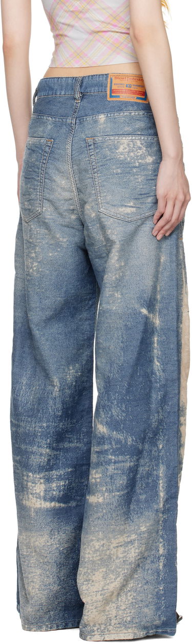 Дънки Diesel Bleached High-Rise Wide-Leg Jeans Синьо | A16977 068RE, 2
