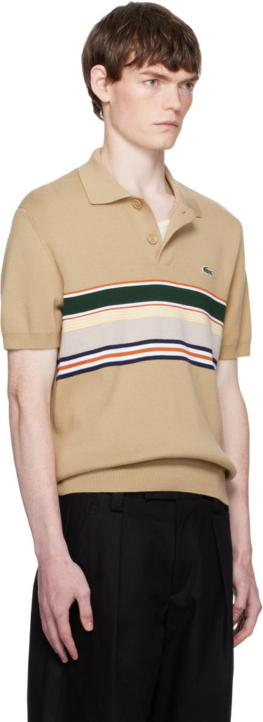 Поло тениска Lacoste Lacoste Striped Collar Polo Бежово | AH5200_9IJ, 1