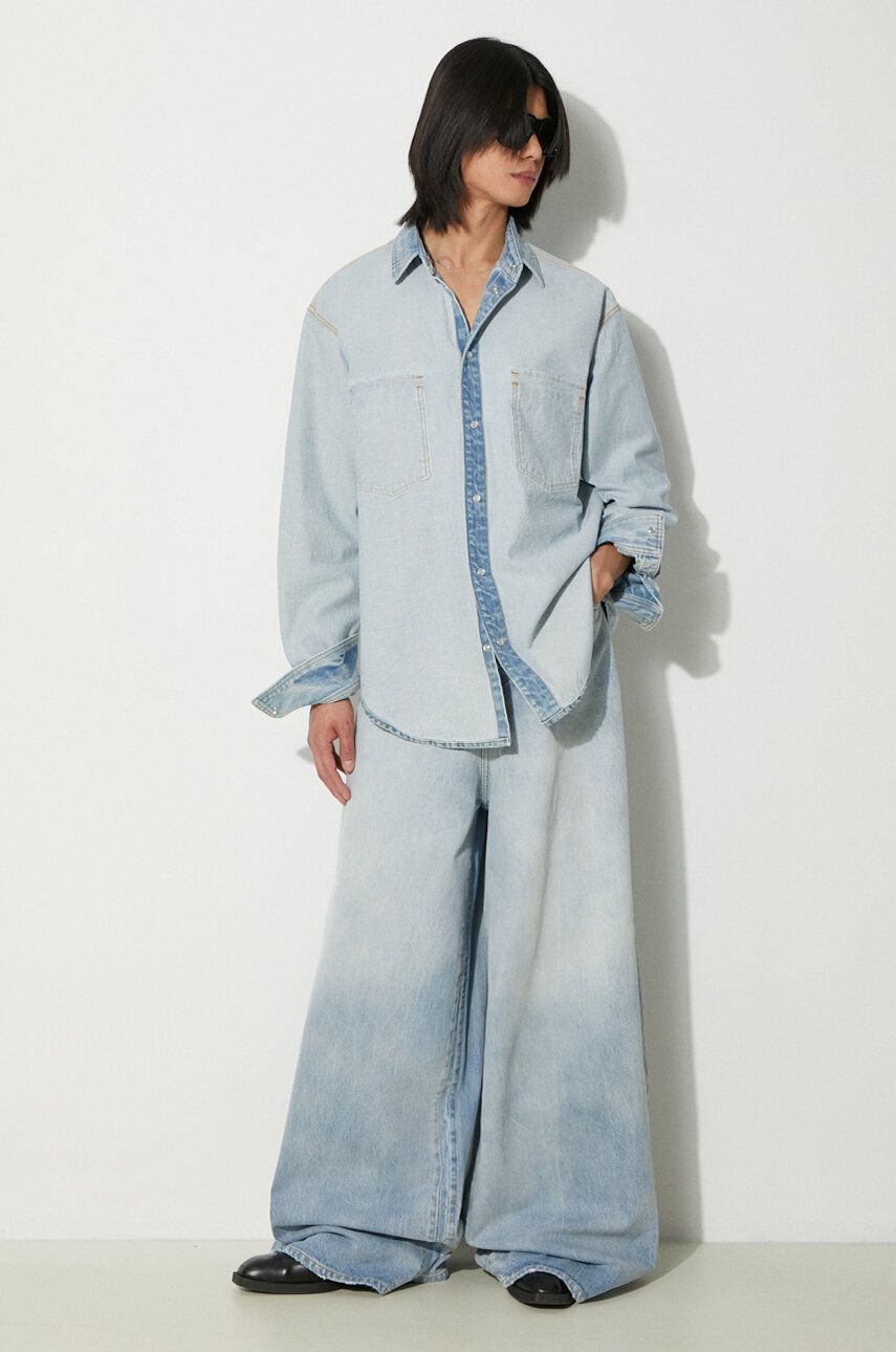 Риза VETEMENTS VETEMENTS Inside-Out Relaxed Denim Shirt Синьо | UE64SH500N, 1