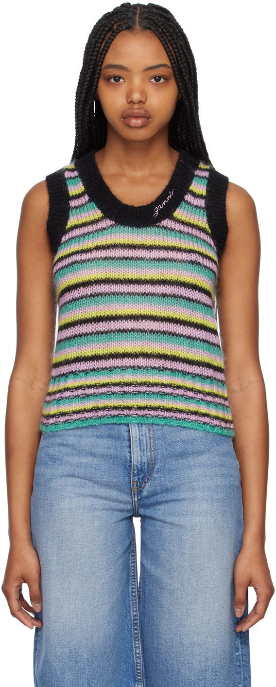 Потник GANNI GANNI Striped Knit Tank Top Многоцветен | K1863
