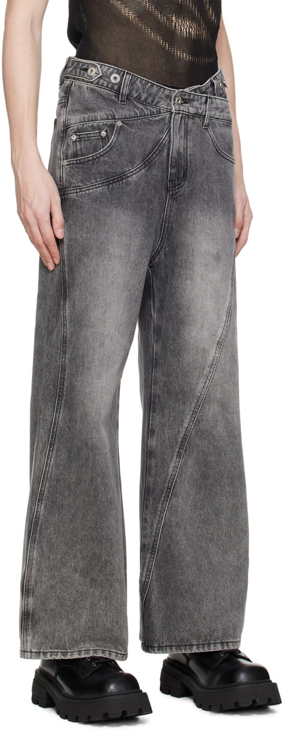 Дънки Feng Chen Wang Feng Chen Wang Paneled Jeans Сиво | FUS17TR02, 1