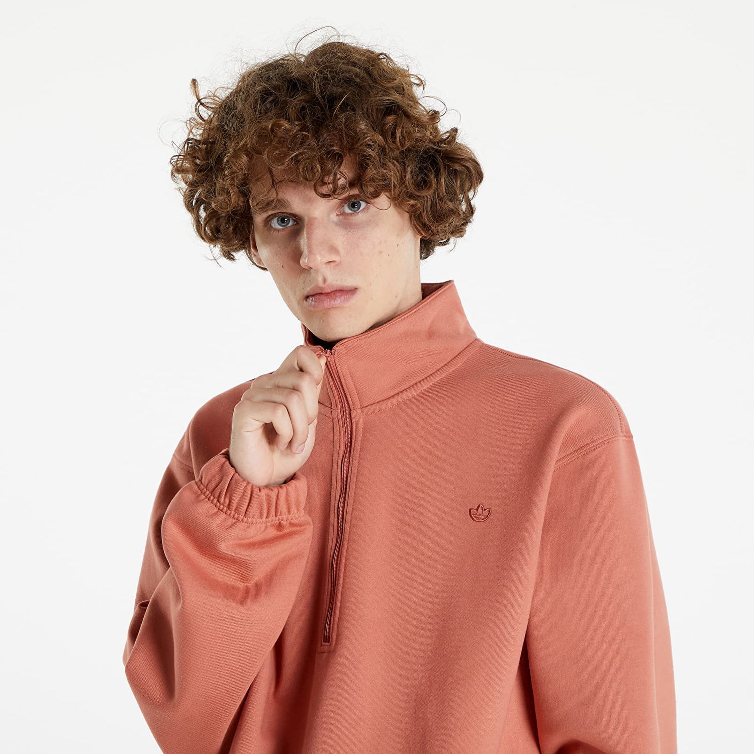 Суитчър adidas Originals Adicolor Contempo Half-Zip Crew Кафяво | HK0309, 0