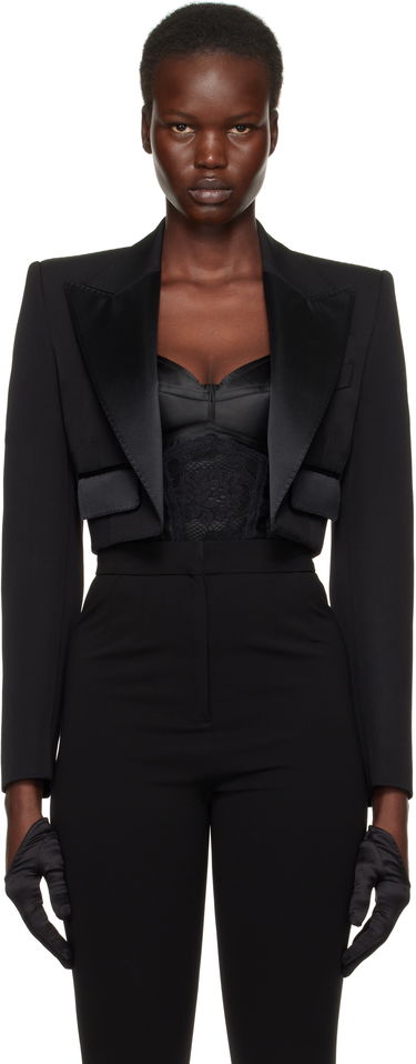 Яке бомбър Dolce & Gabbana Dolce&Gabbana Spencer Tuxedo Wool Blazer Черно | F296YT FU21E, 0