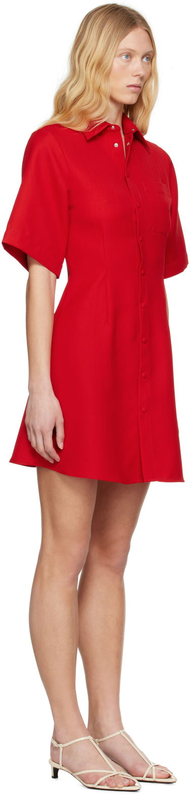 Pокля AMI AMI Paris Wool Short Sleeve Shirt Dress Жълто | FDR162.WV0068, 4