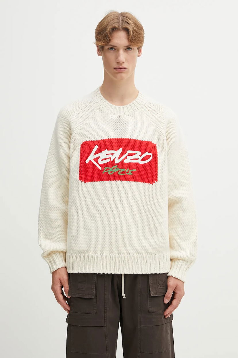 Пуловер KENZO Kenzo Rws Futura Jumper Knit Sweater Бяло | FF65PU7573CT