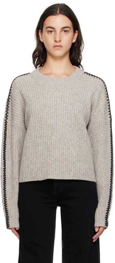 Пуловер rag & bone Rag & Bone Ingrid Rib Knit Sweater Сиво | WAS23F014FS14, 0