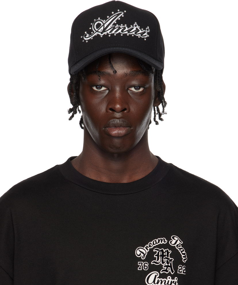 Шапка AMIRI Crystal Logo Baseball Cap Черно | AMHACP1042