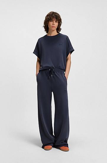 Спортни панталони BOSS Relaxed-Fit Tracksuit Bottoms with Embroidered Logo Тъмно синьо | 50543512, 1