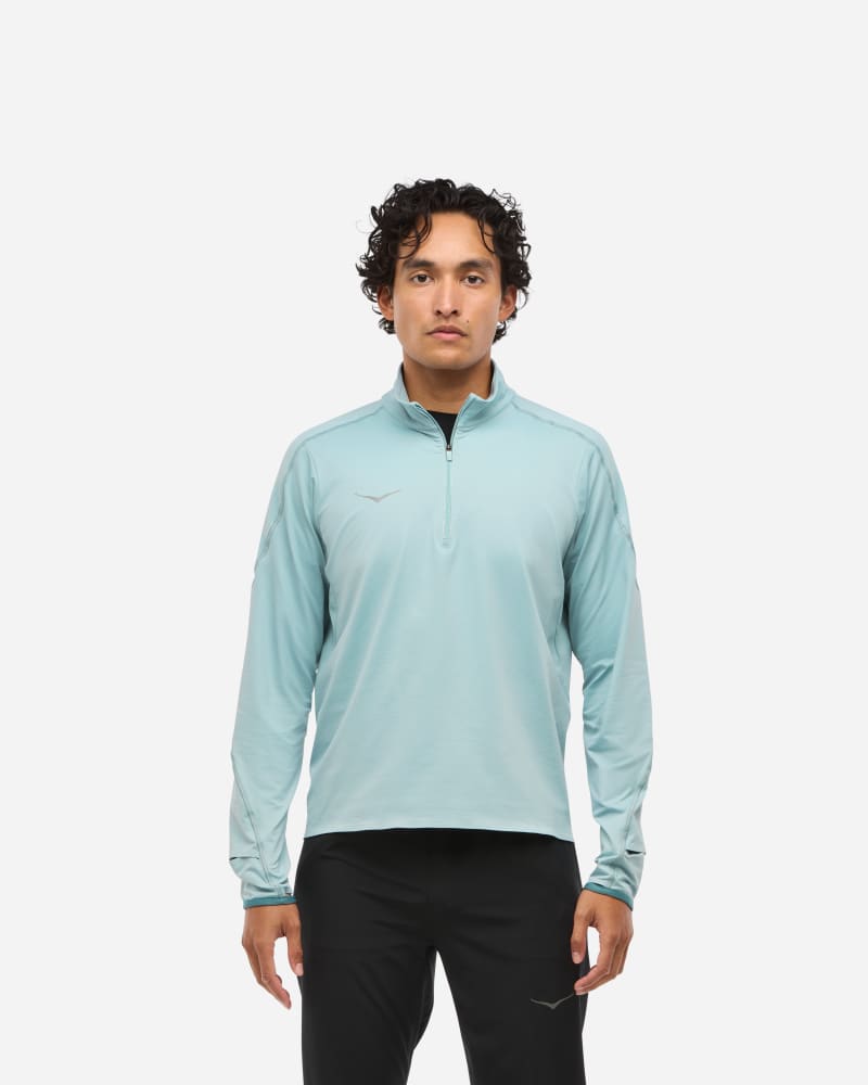 Суитчър Hoka One One GlideTech Quarter Zip Running Jacket Синьо | 1164156-DZY, 0