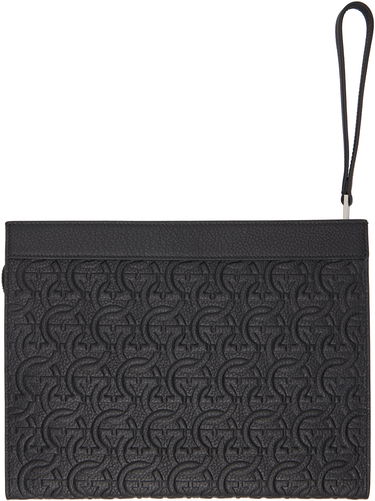 Портфейл FERRAGAMO Ferragamo Embossed Gancini Pouch Черно | 769481, 1
