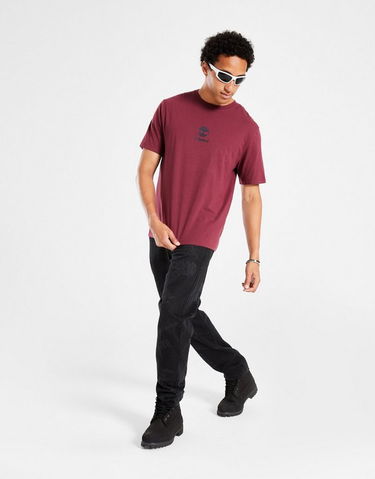 Тениска Timberland Short Sleeve T-Shirt New Small Logo Print Бургунди | TB0A6WWT6481, 2