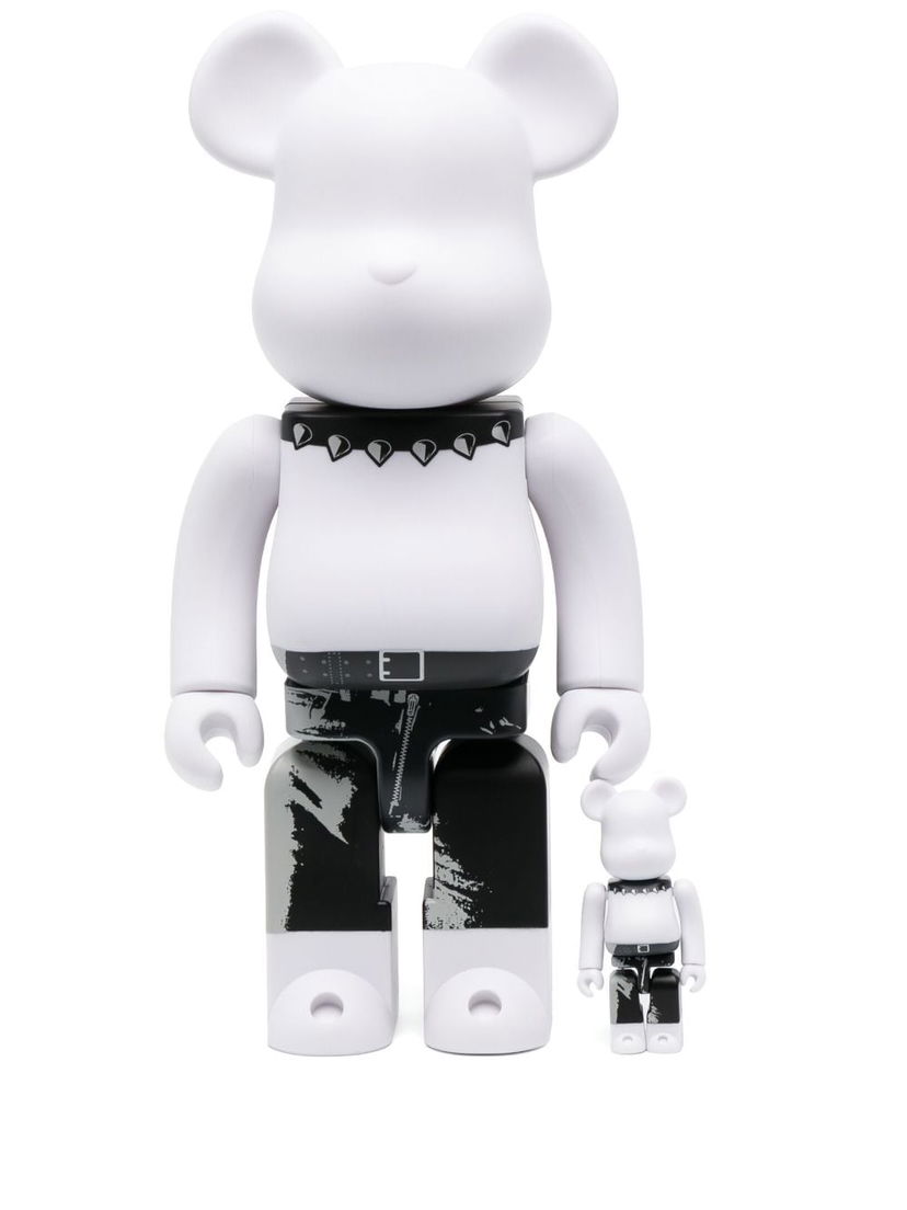 Колекционерско Medicom Toy Bearbrick x Andy Warhol x The Rolling Stones (Sticky Fingers) 100% & 400% Set - White Бяло | BBROLLINGSTONESSF19381694