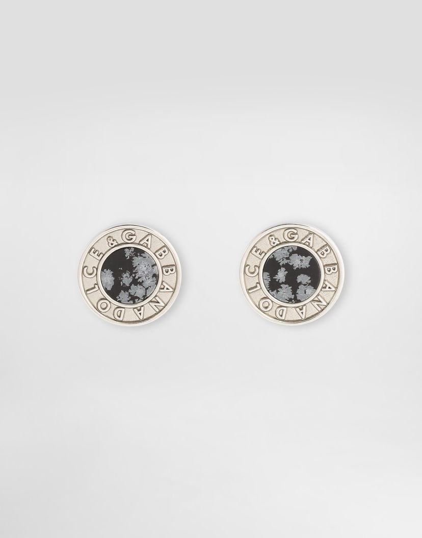 Бижута Dolce & Gabbana Dolce & Gabbana Stone Logo Cufflinks Черно | WFR5X2W111187655