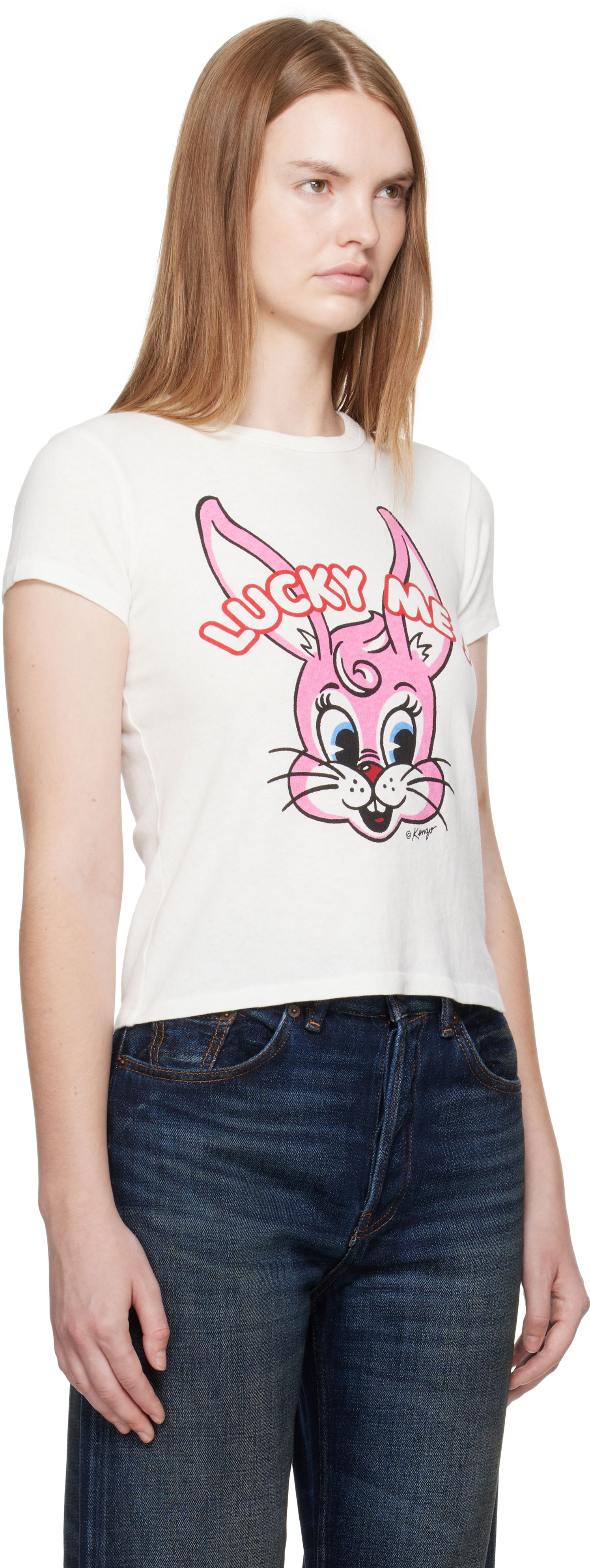 Тениска KENZO Kenzo Paris 'Lucky Me' Cartoon T-Shirt Бяло | FF62TS2634SK, 1