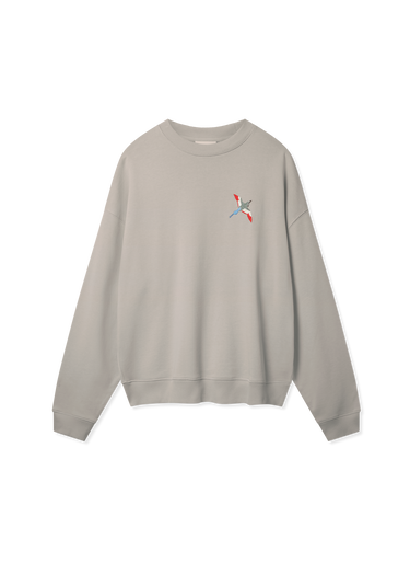 Суитчър AXEL ARIGATO Micro Bee Bird Embroidered Crewneck Sweatshirt Бежово | A3457006, 1