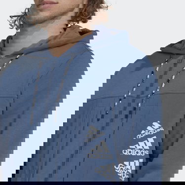Суитчър adidas Originals Essentials BrandLove Fleece Full-Zip Hoodie Синьо | HL9379, 1