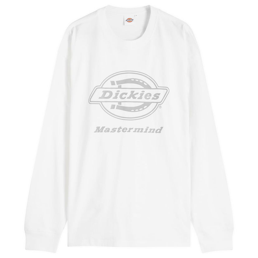 Тениска Mastermind WORLD MASTERMIND WORLD x Dickies Logo Long Sleeve T-Shirt, Size Large Бяло | MJ25C14-TS216-1