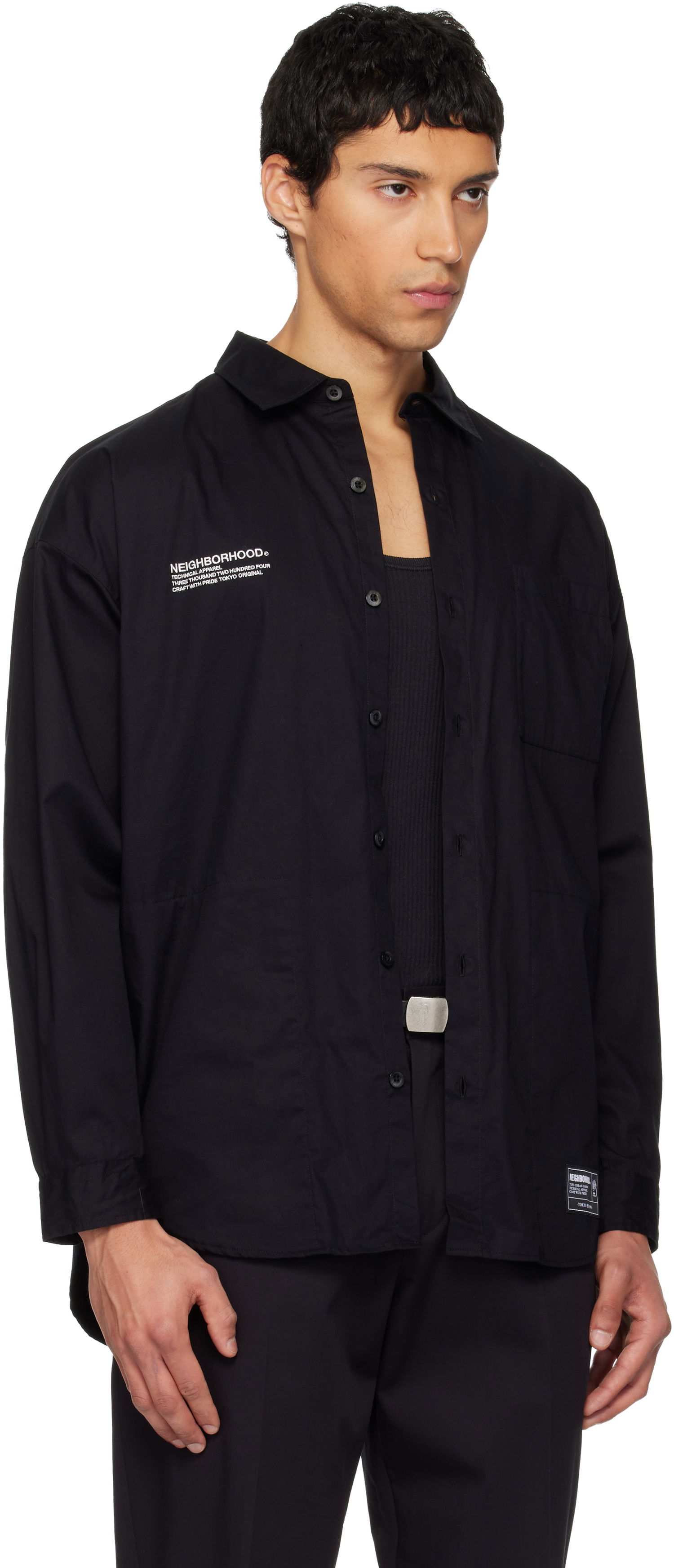 Риза Neighborhood Long Sleeve Over Shirt Черно | 252SPNH-SHM03, 1