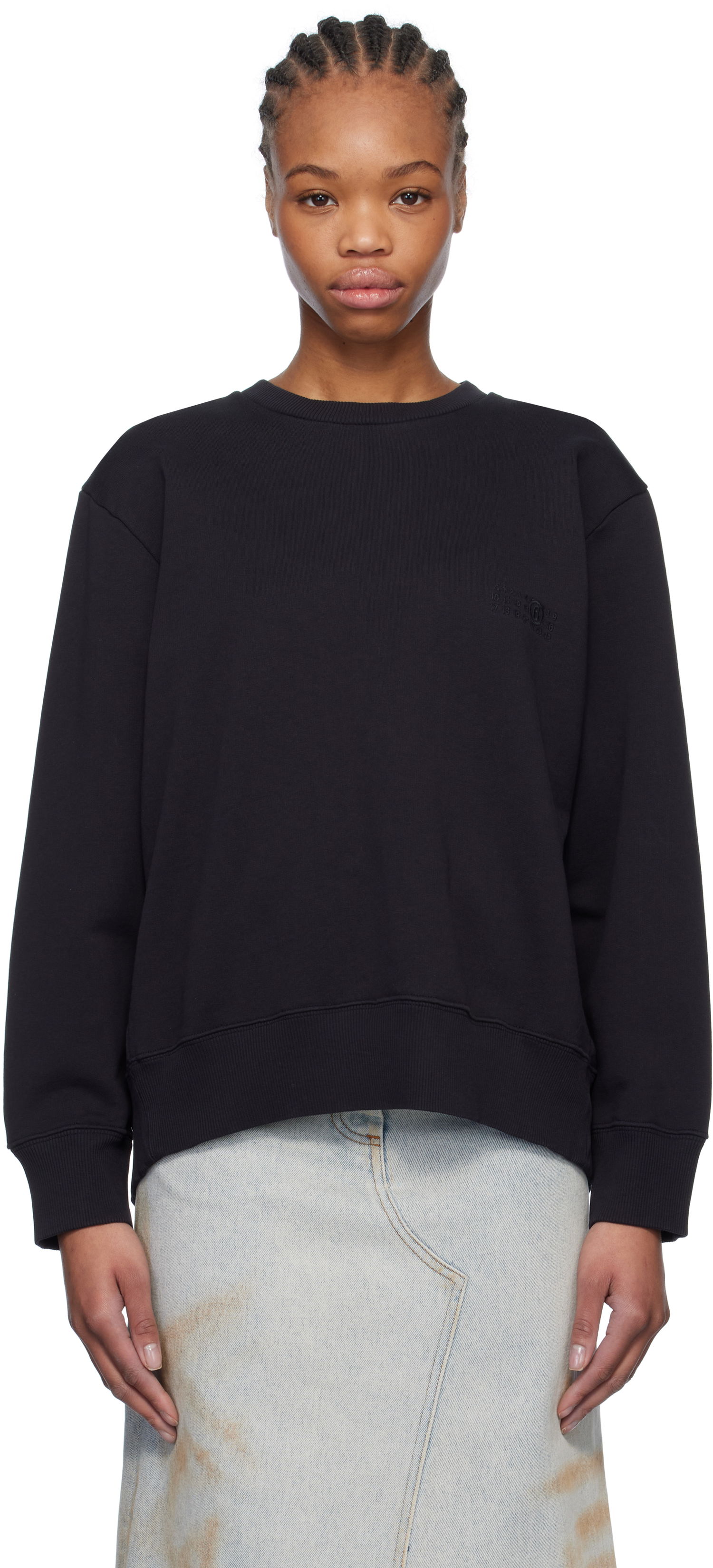 Пуловер Maison Margiela MM6 Maison Margiela Spliced Logo Sweatshirt Черно | S52GU0240 M25012, 0