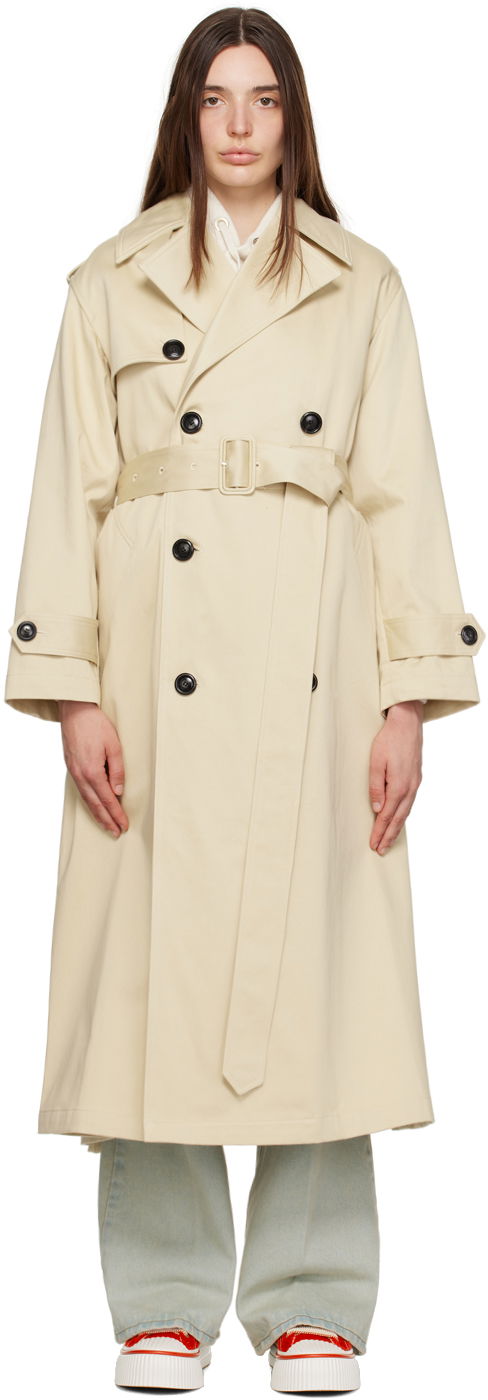 Палта AMI Double-Breasted Trench Coat Бежово | UCO106.CO0009, 0