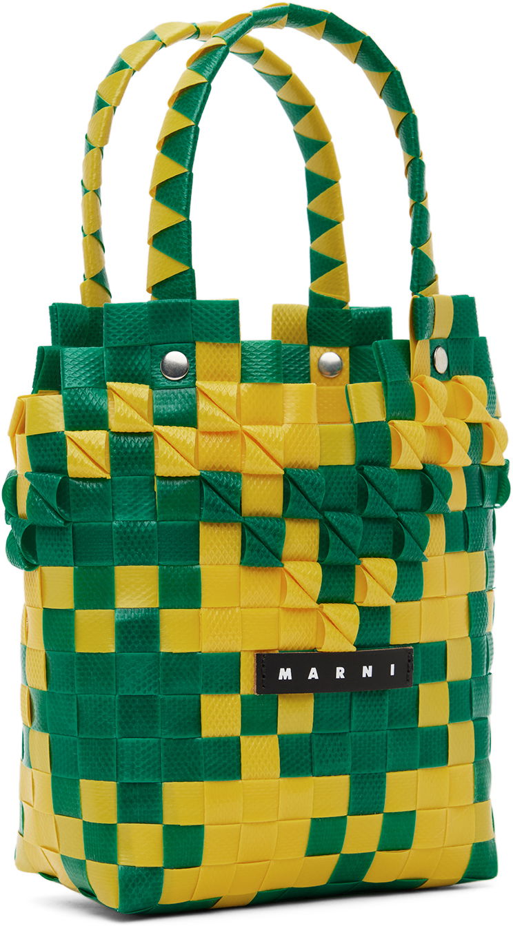 Голяма пазарска чанта Marni Woven Diamond Basket Tote Многоцветен | M00637-M00IW, 1