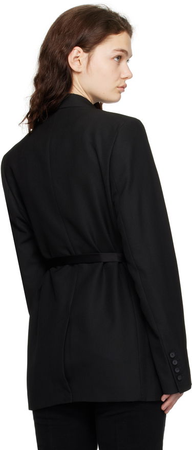 Яке TOTEME TOTEME Satin-Lapel Wrap Blazer Черно | 251-WRZ4728-FB0026, 2